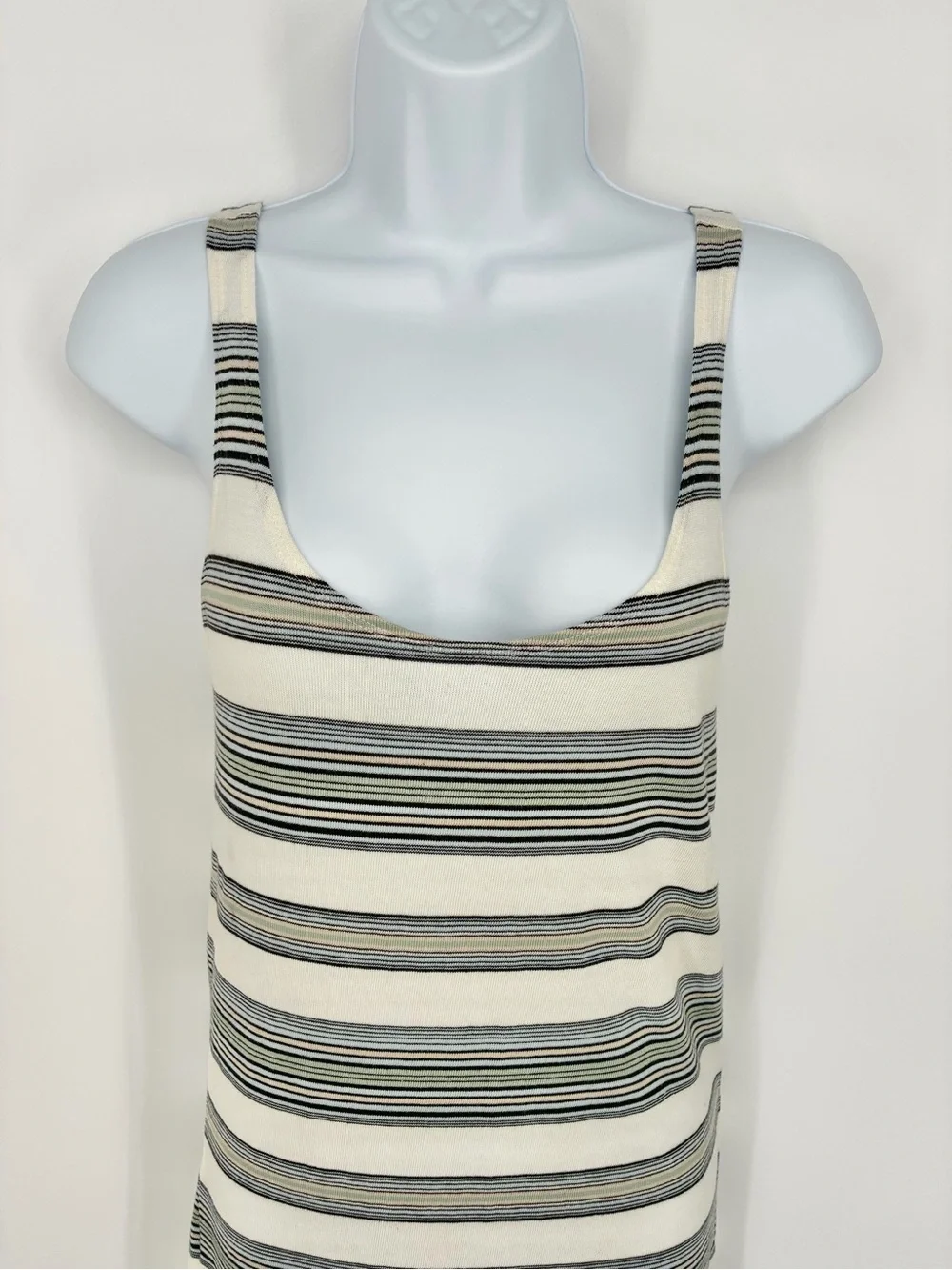 Hurley Striped Cotton Knit Scoop Neck Maxi Dress XS